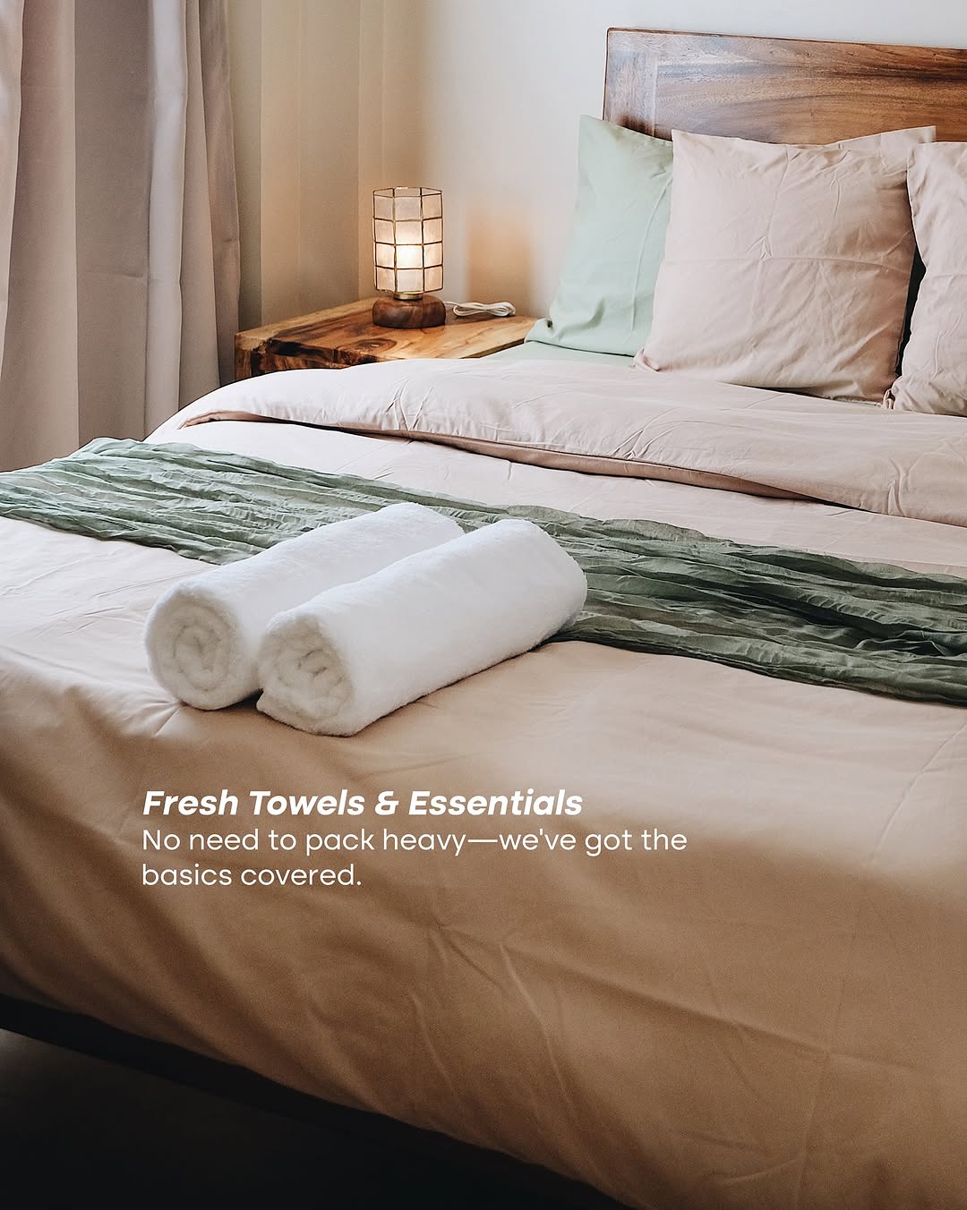 Premium bedding with fresh towels